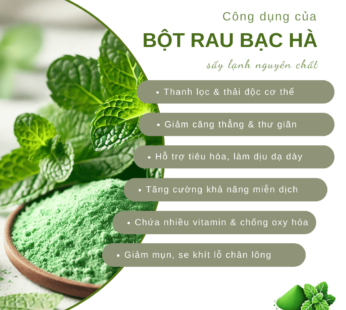 Bột rau bạc hà sấy lạnh nguyên chất SALAfarm – Bột rau củ dinh dưỡng tốt cho sức khỏe